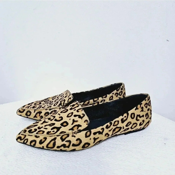 Jeffry Campbell vionnet leopard print pony hair pointed toe flats size 40 - Picture 2 of 14